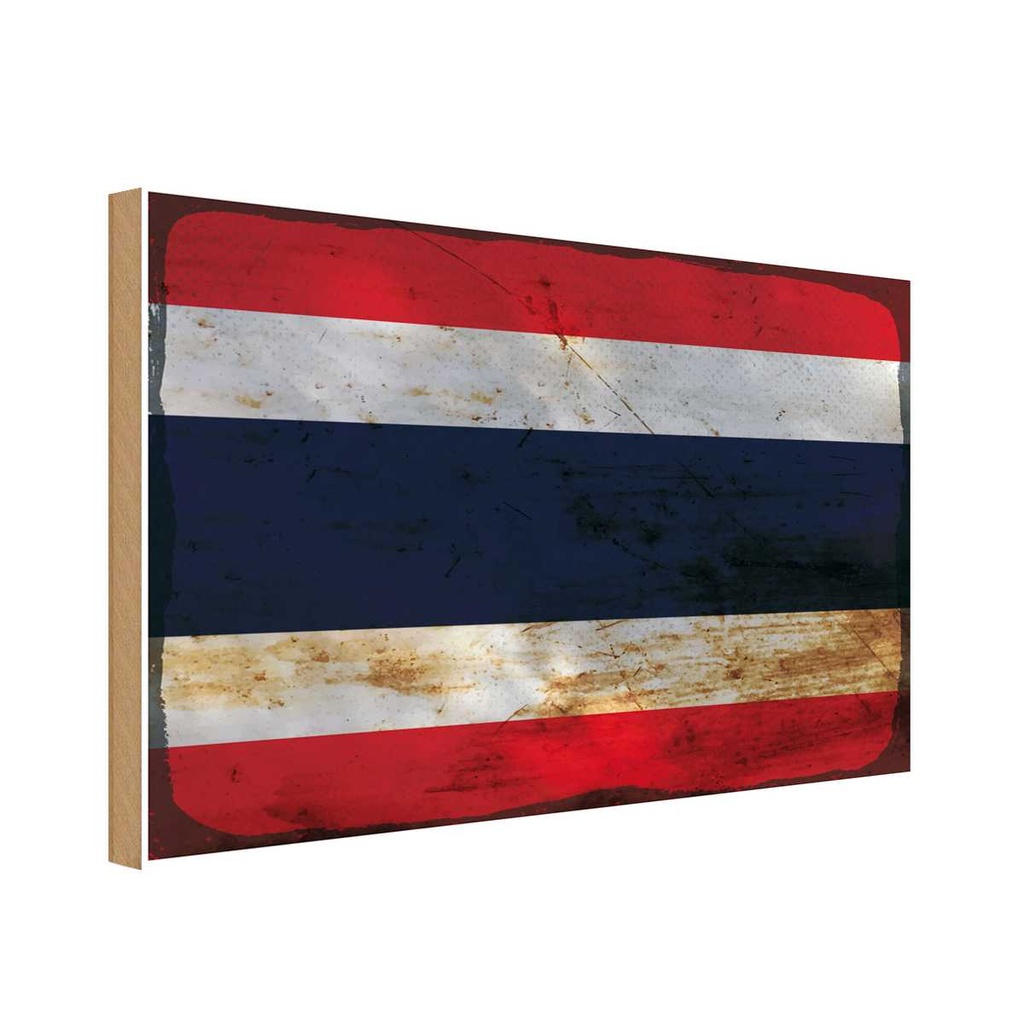 Holzschild 30x40 cm Thailand Flagge Fahne Wappen