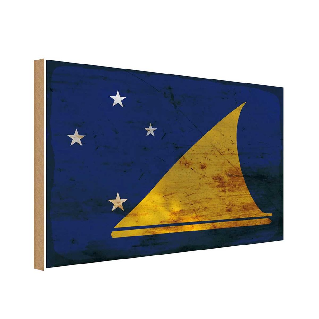 Holzschild 30x40 cm Tokelau Flagge Fahne Wappen