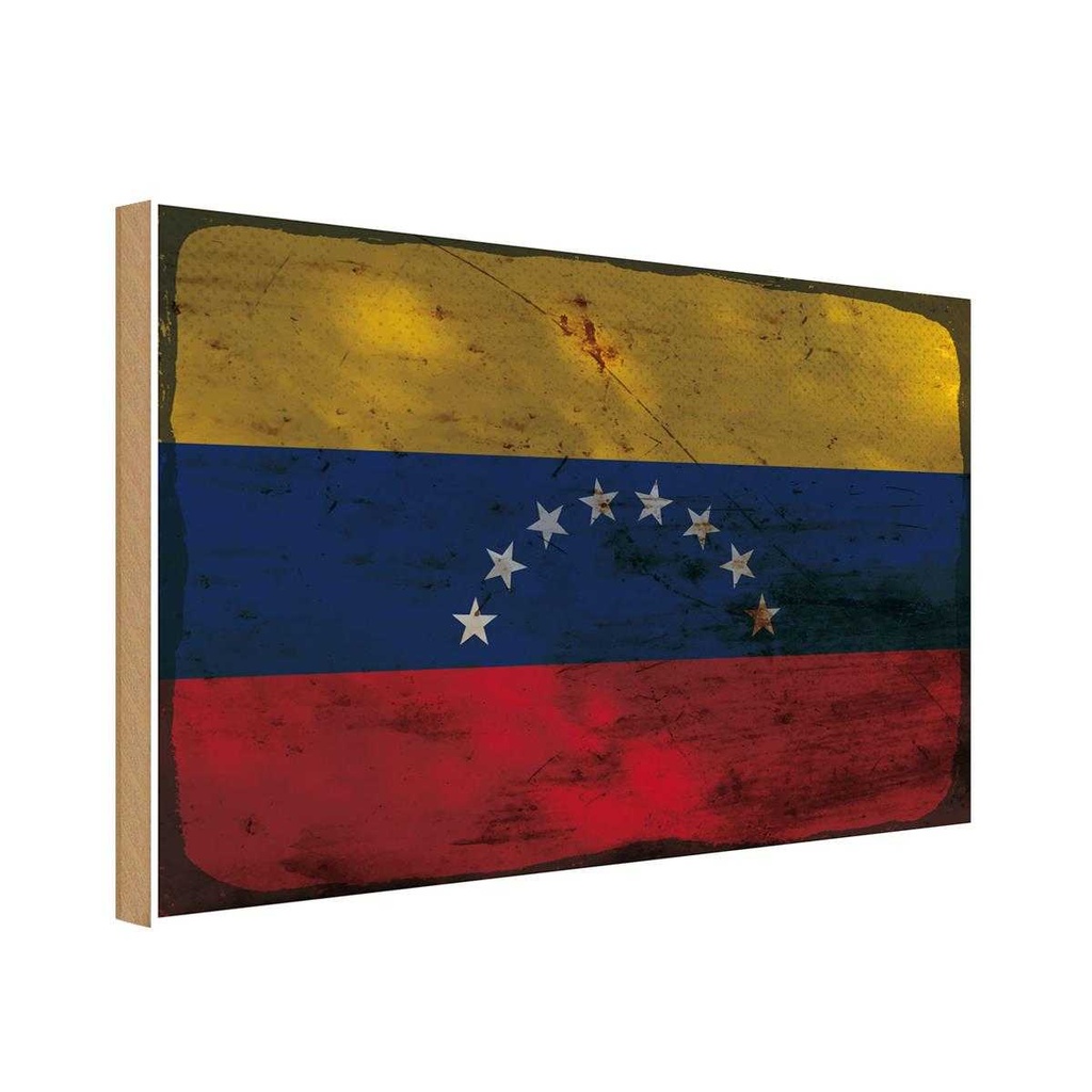 Holzschild 30x40 cm Venezuela Flagge Fahne Wappen