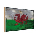 Holzschild 30x40 cm Wales Flagge Geburtstag Feiern Party
