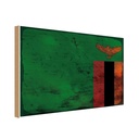 Holzschild 30x40 cm Sambia Zambia Flagge Fahne Wappen