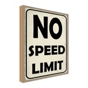 Holzschild 40x30 cm No speed limit Warnschild Hinweisschild