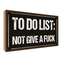 Holzschild 30x40 cm to do list: not give a fuck Dekoration