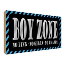 Holzschild 30x40 cm Boy Zone no pink girls drama Dekoration