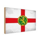 Holzschild 30x40 cm Alderney Flagge Fahne Wappen