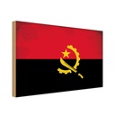 Holzschild 30x40 cm Angola Flagge Fahne Wappen