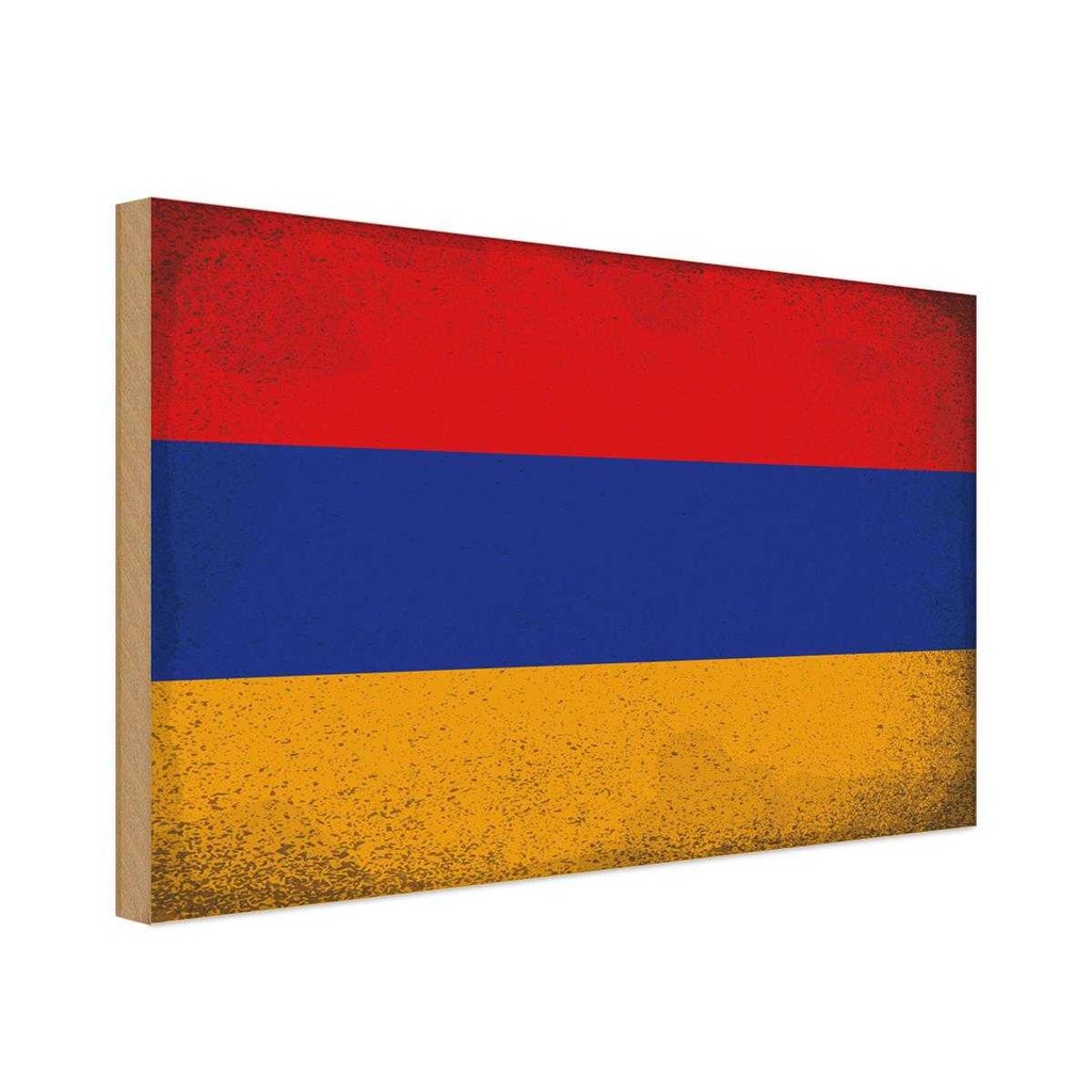 Holzschild 30x40 cm Armenien Armenia Flagge Fahne Wappen