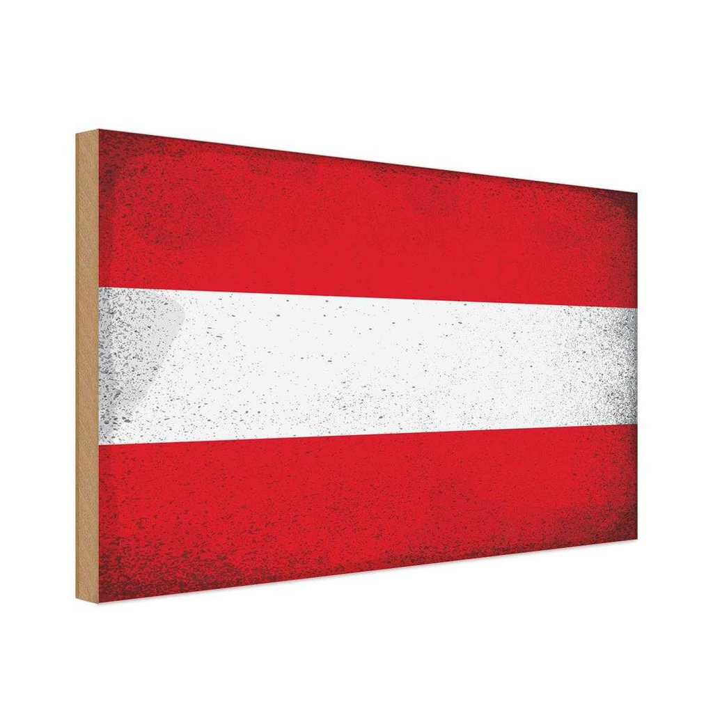 Holzschild 30x40 cm Österreich Austria Flagge Fahne Wappen