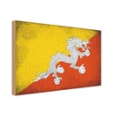 Holzschild 30x40 cm Bhutan Flagge Fahne Wappen