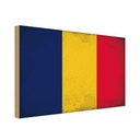 Holzschild 30x40 cm des Tschad Chad Flagge Fahne Wappen