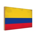Holzschild 30x40 cm Kolumbien Colombia Flagge Fahne Wappen