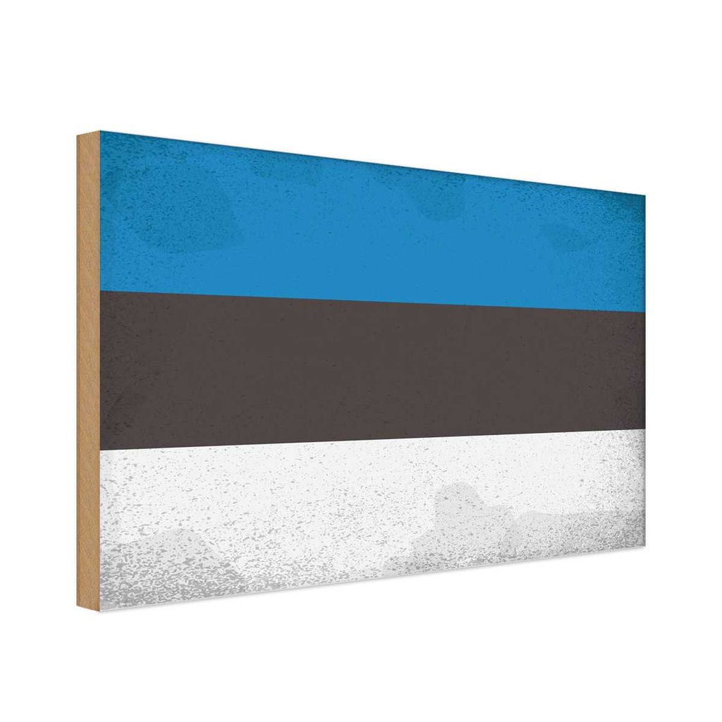 Holzschild 30x40 cm Estland Estonia Flagge Fahne Wappen