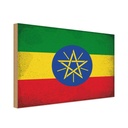 Holzschild 30x40 cm Äthiopien Ethiopia Flagge Fahne Wappen