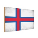 Holzschild 30x40 cm Färöer Faroe Islands Flagge Fahne Wappen
