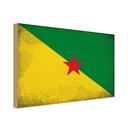 Holzschild 30x40 cm Französisch?Guayana Flagge Fahne Wappen