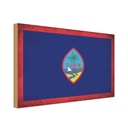 Holzschild 30x40 cm Guam Flagge Fahne Wappen