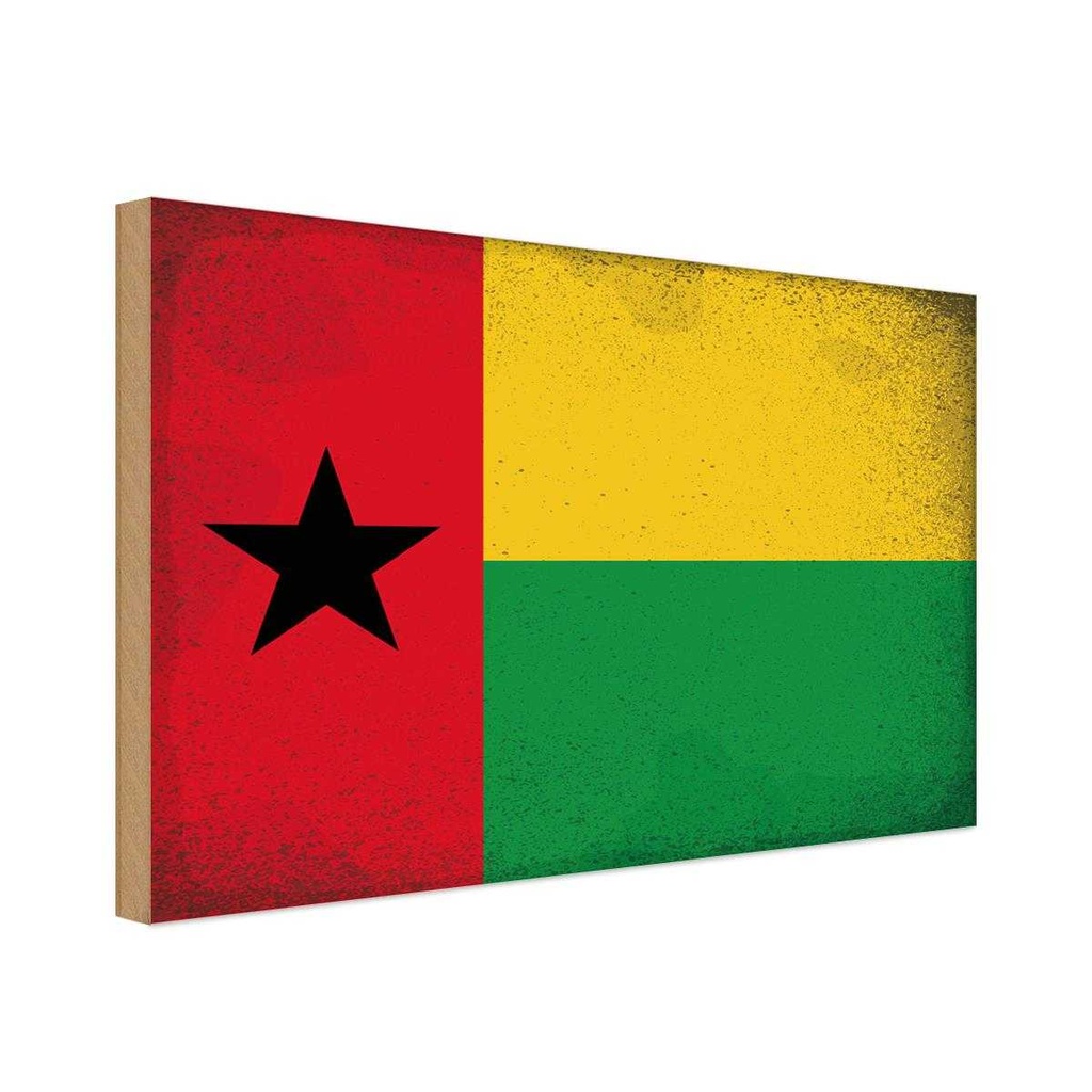 Holzschild 30x40 cm Guinea-Bissau Guinea Flagge Fahne Wappen
