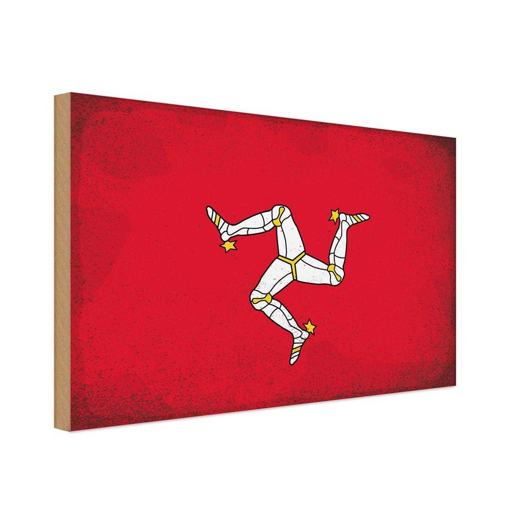 Holzschild 30x40 cm Isle of Man Dekoration