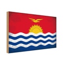 Holzschild 30x40 cm Kiribati Flagge Fahne Wappen