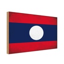 Holzschild 30x40 cm Laos Flagge Fahne Wappen