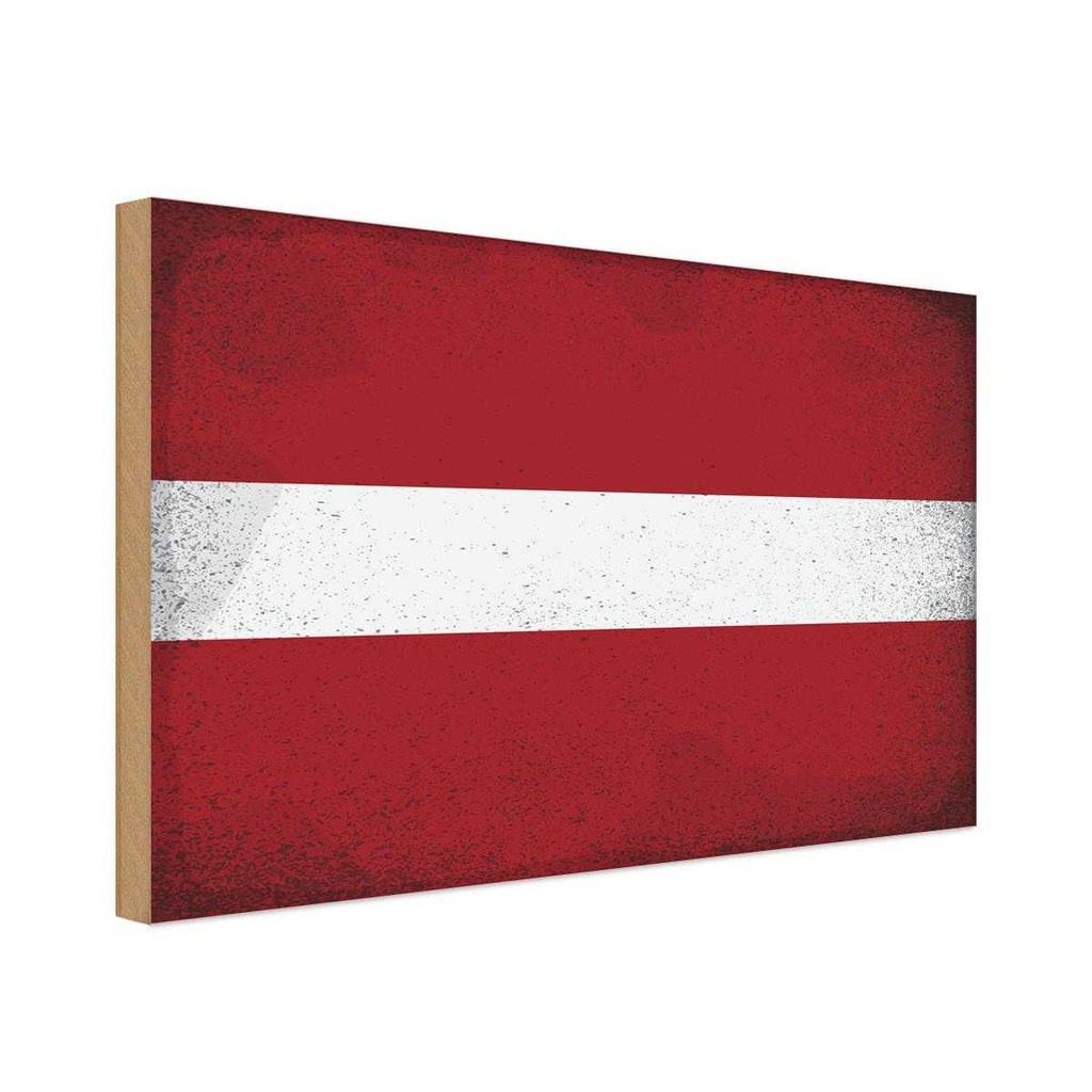 Holzschild 30x40 cm Lettland Latvia Flagge Fahne Wappen