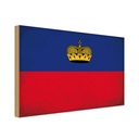 Holzschild 30x40 cm Liechtenstein Flagge Fahne Wappen