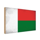 Holzschild 30x40 cm Madagaskar Madagascar Flagge Fahne Wappen
