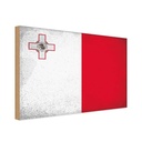 Holzschild 30x40 cm Malta Flagge Fahne Wappen