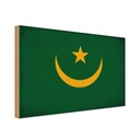 Holzschild 30x40 cm Mauretanien Mauritania Flagge Fahne Wappen