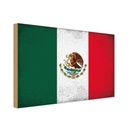 Holzschild 30x40 cm Mexiko Mexico Flagge Fahne Wappen