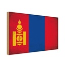 Holzschild 30x40 cm Mongolei Mongolia Flagge Fahne Wappen