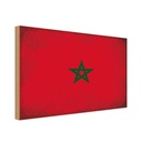 Holzschild 30x40 cm Marokko Morocco Flagge Fahne Wappen