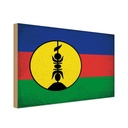 Holzschild 30x40 cm Neukaledonien Flagge Fahne Wappen