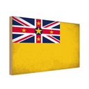 Holzschild 30x40 cm Niue Flagge Fahne Wappen