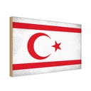 Holzschild 30x40 cm Nordzypern Flagge Fahne Wappen