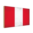 Holzschild 30x40 cm Peru Flagge Fahne Wappen
