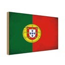 Holzschild 30x40 cm Portugal Flagge Fahne Wappen