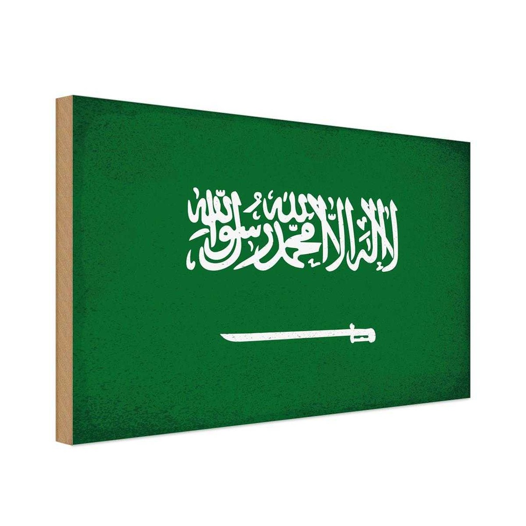Holzschild 30x40 cm Saudi-Arabien Arabia Dekoration