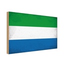 Holzschild 30x40 cm Sierra Leone Flagge Fahne Wappen