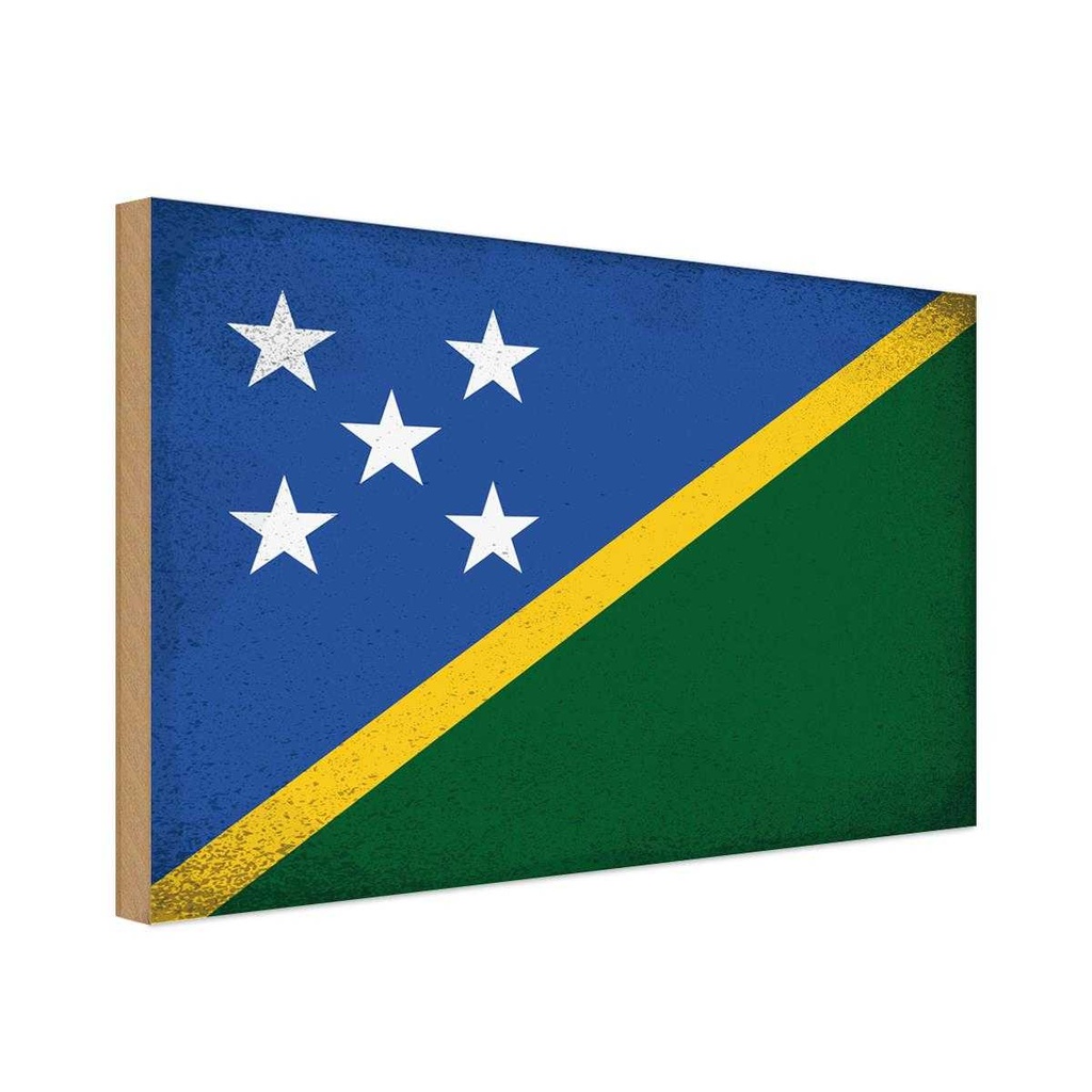 Holzschild 30x40 cm Salomonen Solomon Islands Vintag Abenteuer Reisen