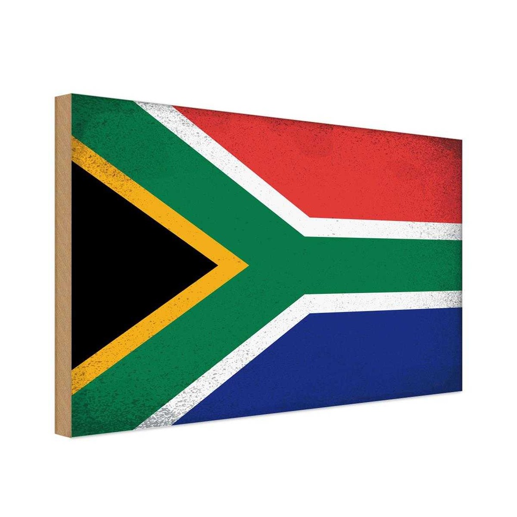 Holzschild 30x40 cm Südafrika South Africa Flagge Fahne Wappen