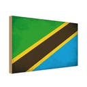 Holzschild 30x40 cm Tansania Tanzania Flagge Fahne Wappen