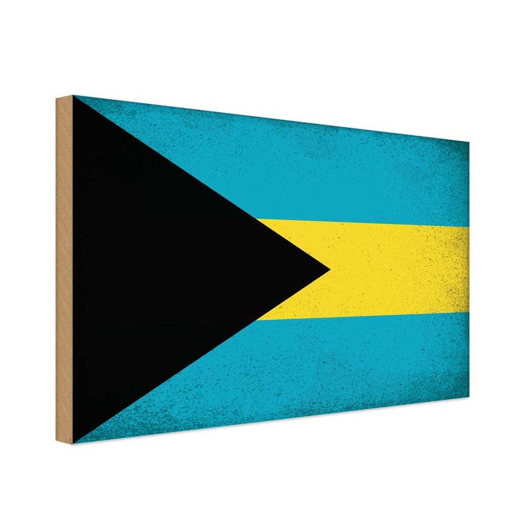 Holzschild 30x40 cm Bahama Bahamas Flagge Fahne Wappen