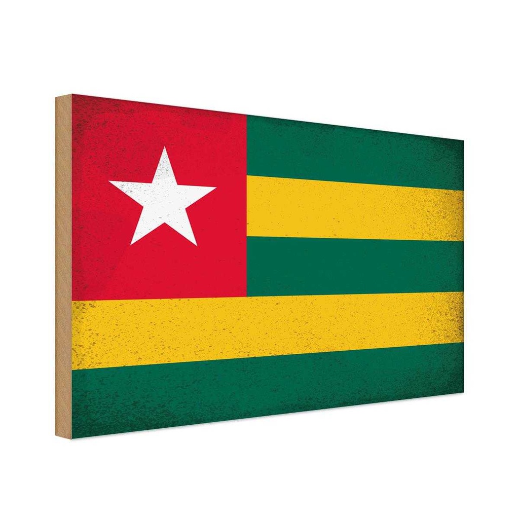 Holzschild 30x40 cm Togo Flagge Fahne Wappen