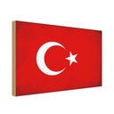 Holzschild 30x40 cm Türkei Turkey Flagge Fahne Wappen