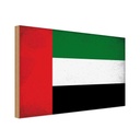 Holzschild 30x40 cm Arabische Emirate Flagge Fahne Wappen