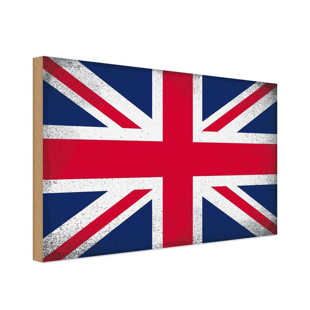 Holzschild 30x40 cm Union Jack United Kingdom Vintag Flagge Fahne Wappen