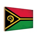 Holzschild 30x40 cm Vanuatu Flagge Fahne Wappen