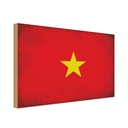 Holzschild 30x40 cm Vietnam Flagge Fahne Wappen