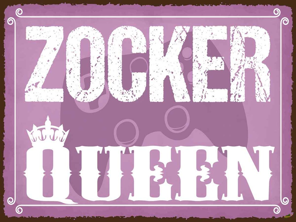 Holzschild 30x40 cm Zocker Queen Konsole Dekoration